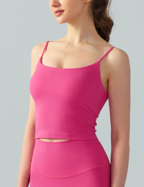 Rosy Spaghetti Straps U Neck Sports Bra