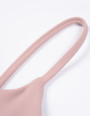 Pink Spaghetti Straps U Neck Sports Bra
