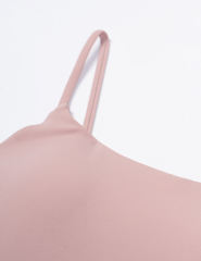 Pink Spaghetti Straps U Neck Sports Bra