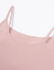 Pink Spaghetti Straps U Neck Sports Bra