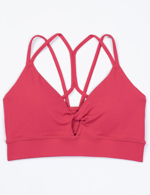 Red Double Straps Cut-out Sports Bra