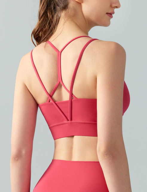 Red Double Straps Cut-out Sports Bra