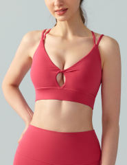 Red Double Straps Cut-out Sports Bra