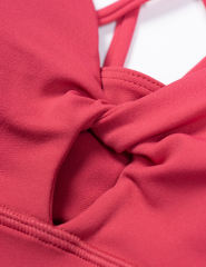 Red Double Straps Cut-out Sports Bra