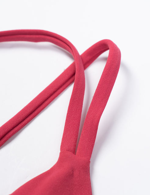 Red Double Straps Cut-out Sports Bra
