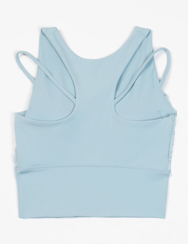 Blue Fake Two-piece Yoga Vest Active Tank Top