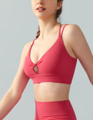 Red Double Straps Cut-out Sports Bra