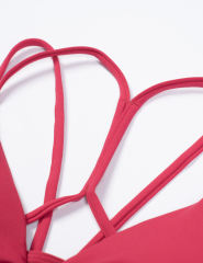 Red Double Straps Cut-out Sports Bra