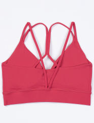 Red Double Straps Cut-out Sports Bra