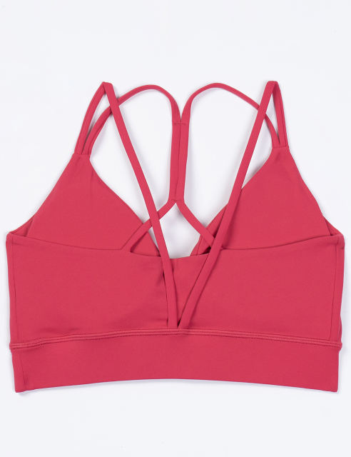 Red Double Straps Cut-out Sports Bra