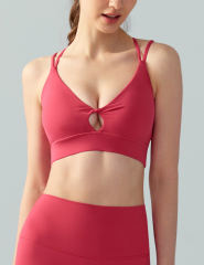 Red Double Straps Cut-out Sports Bra