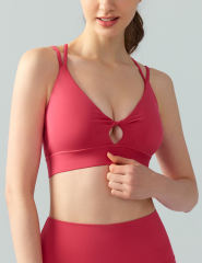 Red Double Straps Cut-out Sports Bra