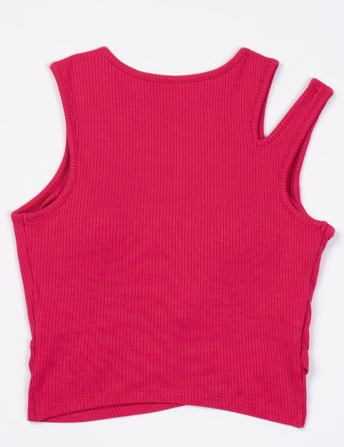 Red Ribbed Spliced Yoga Vest Active Tank Top