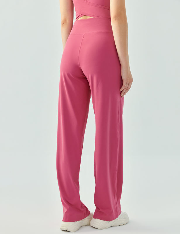 Pink Drawstring High Waist Active Pants