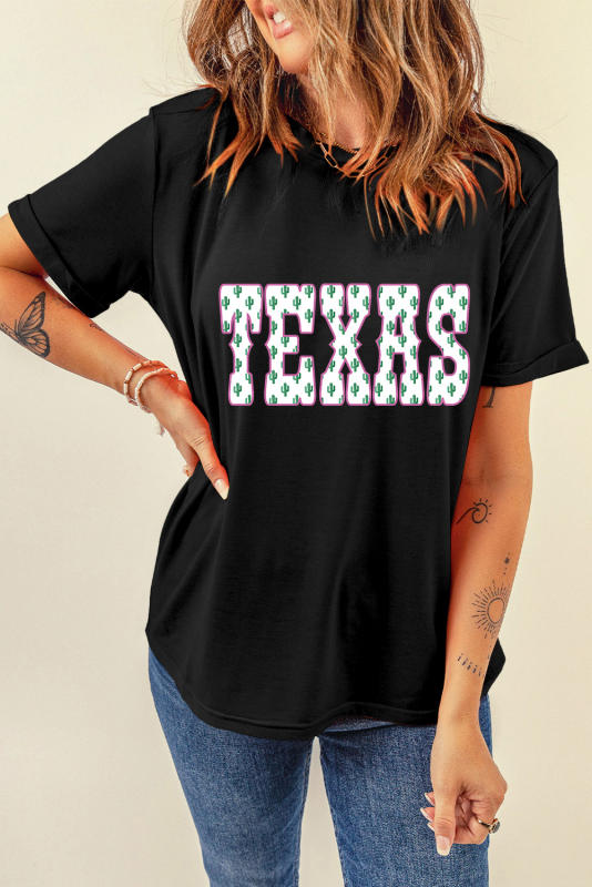 Black Cactus TEXAS Graphic T Shirt