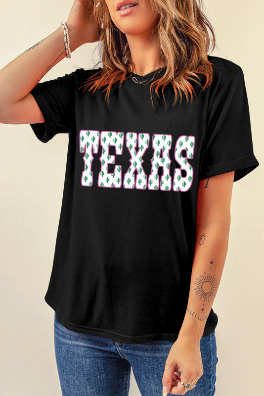 Black Cactus TEXAS Graphic T Shirt