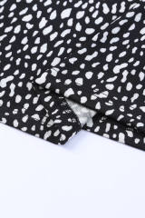 Black  Cheetah Print O-neck Short Sleeve T Shirt