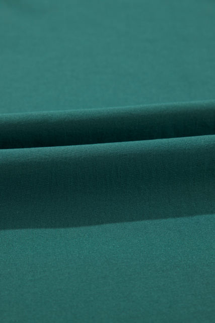 Blackish Green Solid Color V Neck Wrap Pleated Short Sleeve Maxi Dress