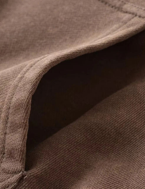Coffee Zipper Front Crop Hoodie Jacket
