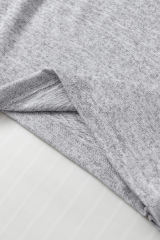 Gray Panel Rolled Short Sleeve Round Neck T Shirt