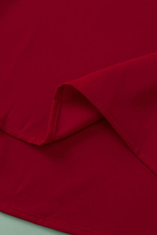 Red Dahlia Keyhole Pleated Crew Neck Plus Size T Shirt