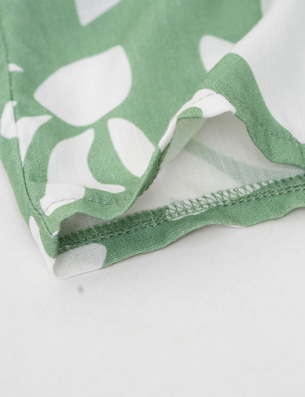 Green Abstract Print Tank Top and Pocket Shorts Set