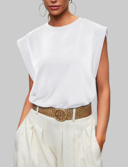 White Round Neck Short Sleeve Loose Fit T-shirt