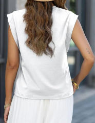 White Round Neck Short Sleeve Loose Fit T-shirt