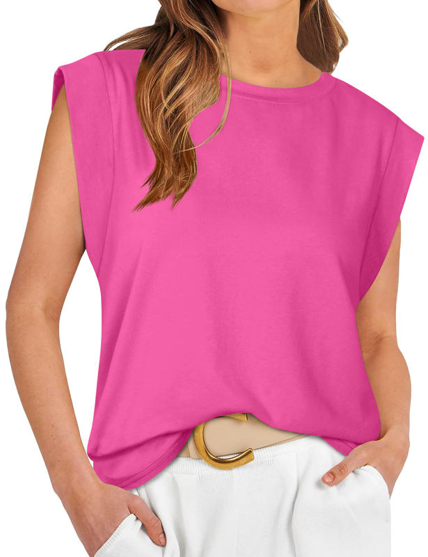 Rosy Round Neck Short Sleeve Loose Fit T-shirt
