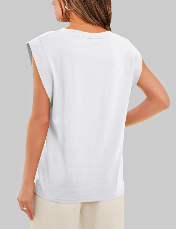 White Round Neck Short Sleeve Loose Fit T-shirt