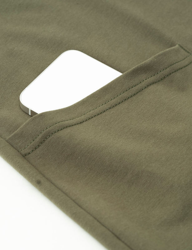 Army Green Solid Color V Neck Pocket Jumpsuit