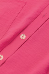 Bright Pink Half Button Collared Loose Romper