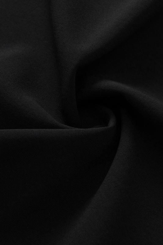 Black Contrast Sequin V Neck Flutter Sleeve Blouse
