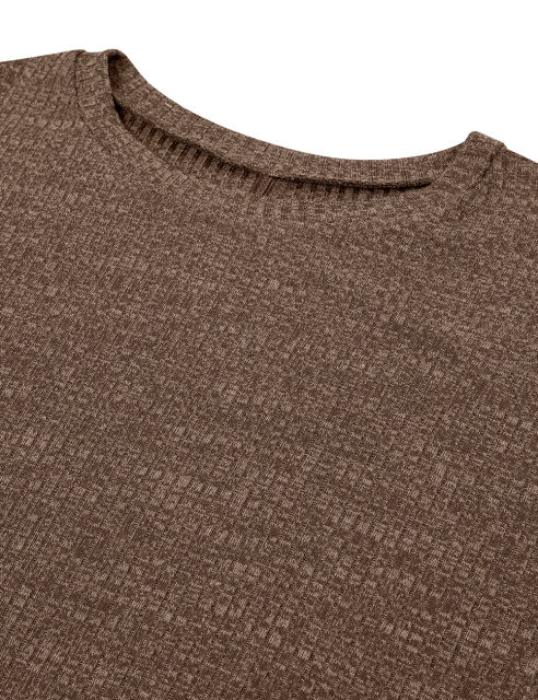 Coffee Knit Short Sleeve Top and Pocket Shorts Set