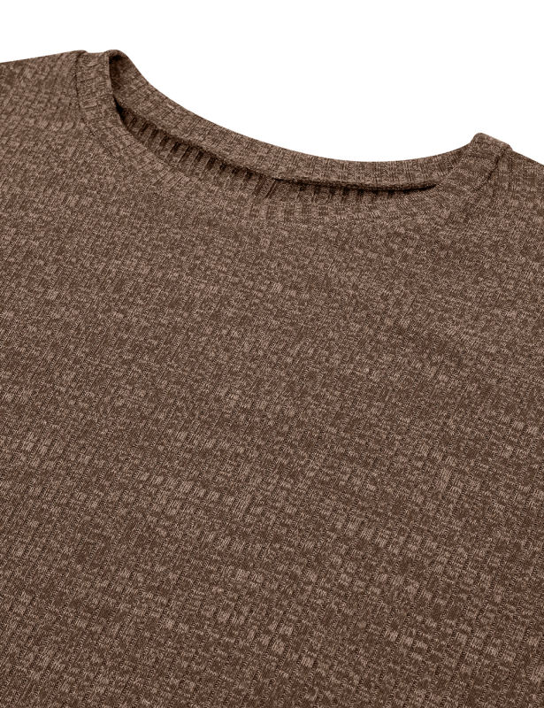Coffee Knit Short Sleeve Top and Pocket Shorts Set