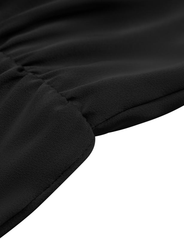 Black Solid Color Sleeveless Wide Leg Jumpsuit