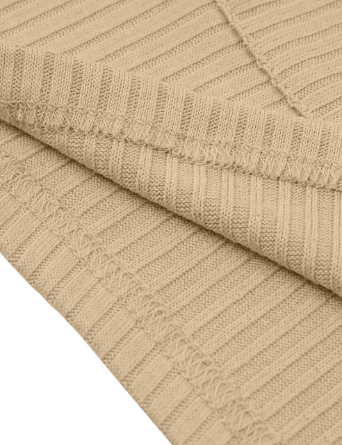 Khaki Knit Short Sleeve Top and Pocket Shorts Set