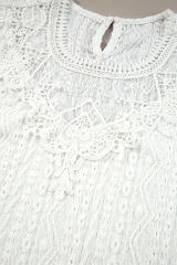White Guipure Lace Crochet Keyhole Back Tank Top
