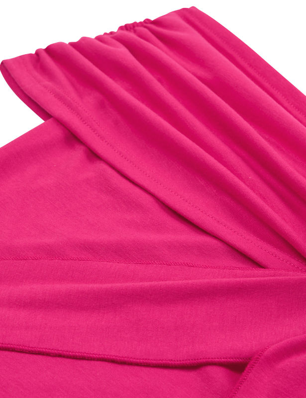 Rosy Solid Color Slim Fit Off Shouder Tops