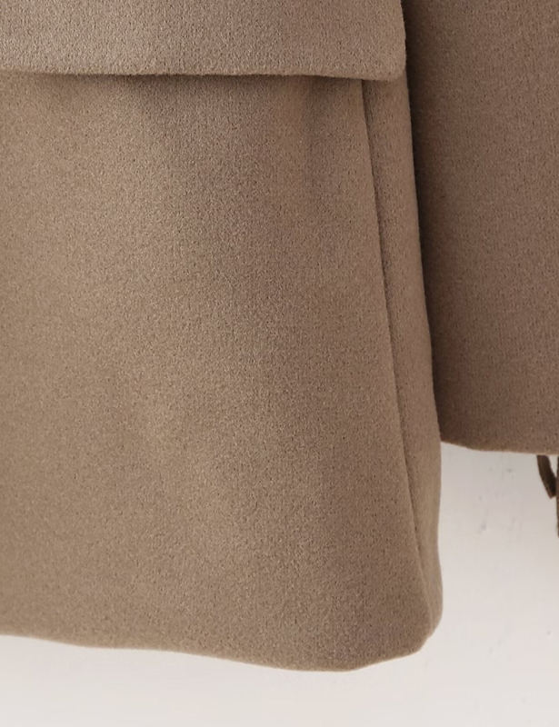 Camel Lapel Collar Long Sleeve Blazer with Tassels
