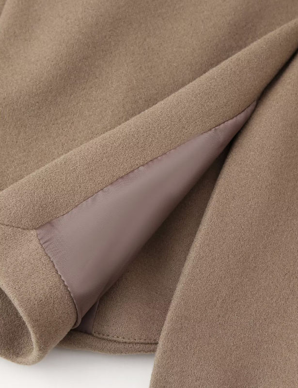 Camel Lapel Collar Long Sleeve Blazer with Tassels