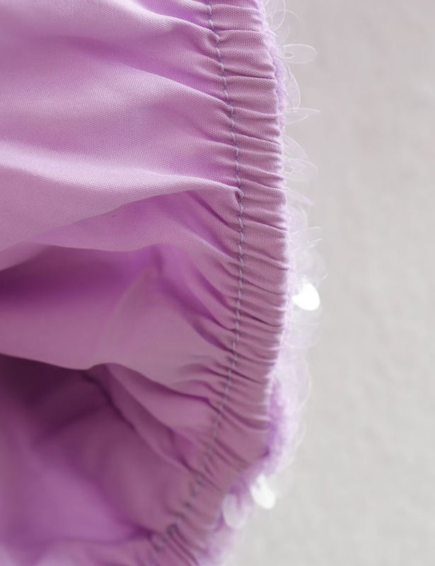 Purple Sequined Full-zip Long Sleeve Jacket