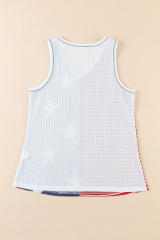 Fiery Red American Flag Stars and Stripes Tank Top