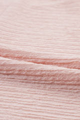 Light Pink Solid Textured Ruffled Short Sleeve Blouse