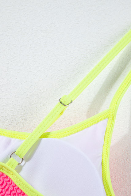 Bonbon Color Block High Waisted Sexy Bikini Set