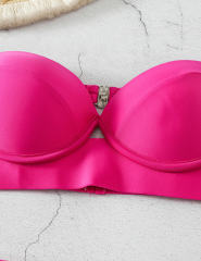 Rosy Strapless Push-up Swimsuit 2pcs Bikini Set