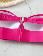 Rosy Strapless Push-up Swimsuit 2pcs Bikini Set