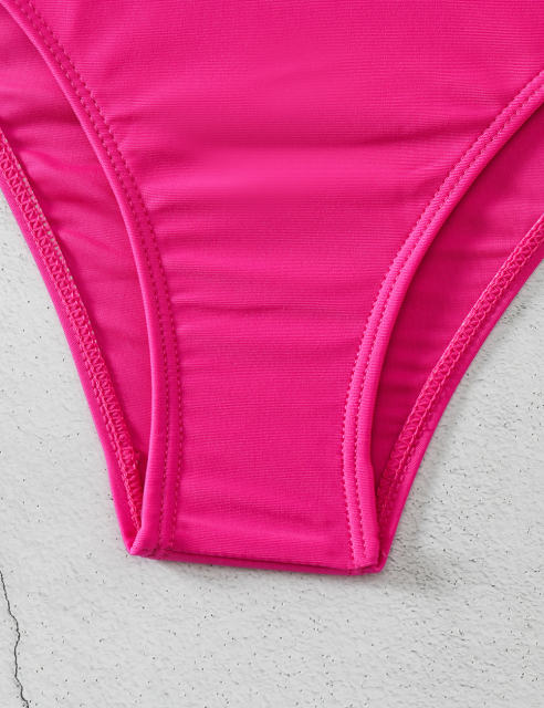 Rosy Strapless Push-up Swimsuit 2pcs Bikini Set