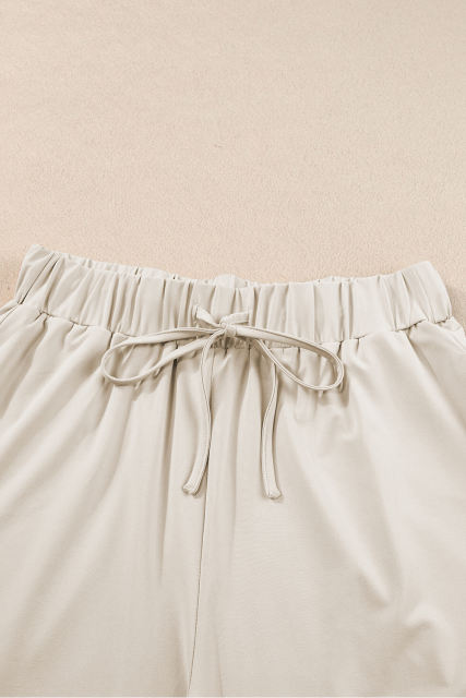 Apricot Contrast Trim Tee and Shorts Set