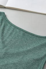 Mist Green V Neck Ruched Tank Top